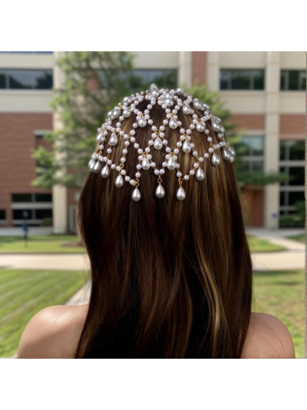 Elegant Gold Pearl Fairy Headpiece - 1920s Flapper Hair Accessories for Women - Picture 6 of 6